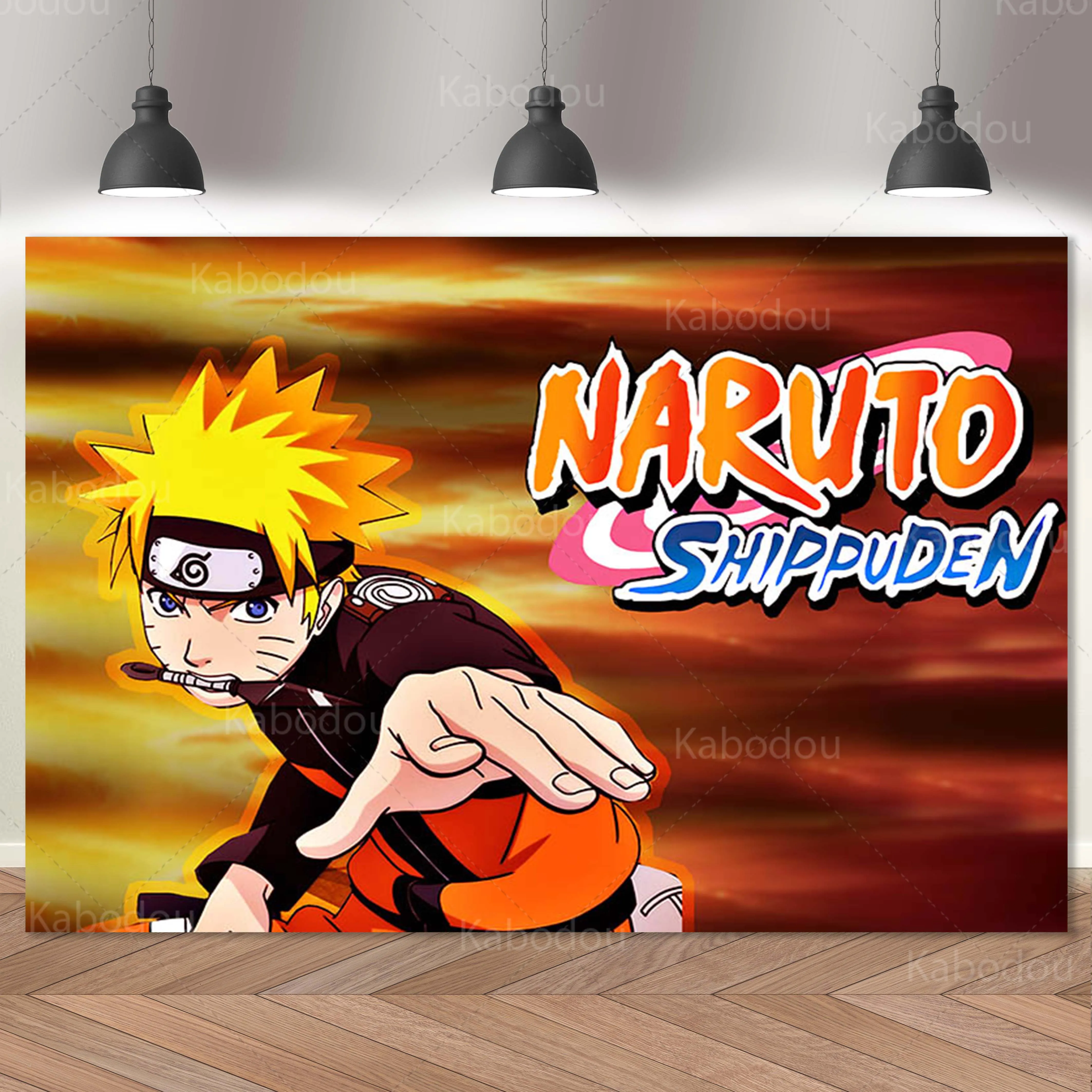 Naruto Backdrop Cartoon for Boys Kids Birthday Party Decoration