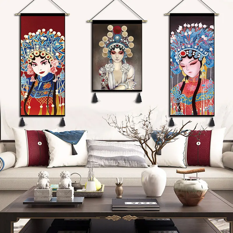 

New Design Chinese National Style Cloth Art Hanging Painting Home Decorative Opera Tapestry Wall