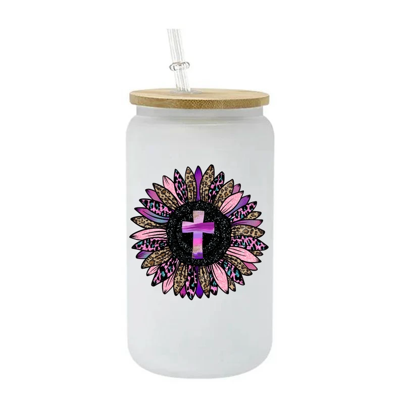 2PCS/lot New Religious Christian 3D UV Dtf Decals Transfer Sticker Love Like Jesus UV Decals for Cold Cup (not full wrap)