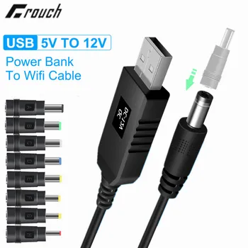 USB 전원 케이블 5V 12V 9V 부스트 컨버터 8 USB DC 어댑터 5.5x2.5mm 잭 스텝 케이블 Wifi 보조베터리 라우터