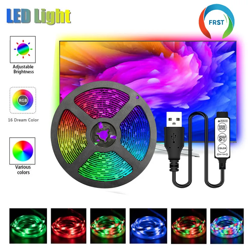 Led Strip Lights RGB5050 Intelligent 3 keys Remote Control Flexible Lamp 5V USB Safety for Home Party Bar Decor Ambient Lighting