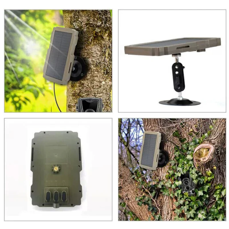 Hunting Trail Camera Battery, Solar Panel Charger, External Power for HC900A Trail Camera, Wildlife Scouting, 36MP