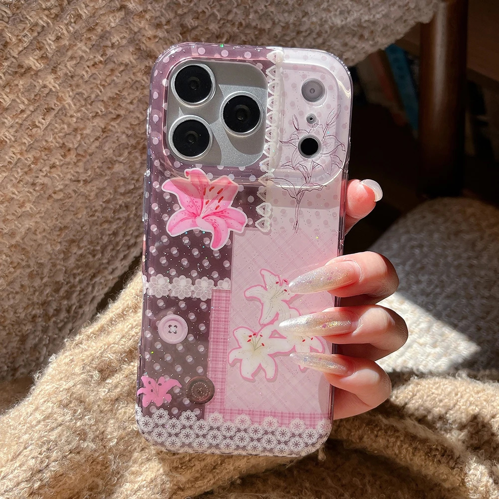 Lace Trim Girly Vintage Floral Polka Dot Phone Case