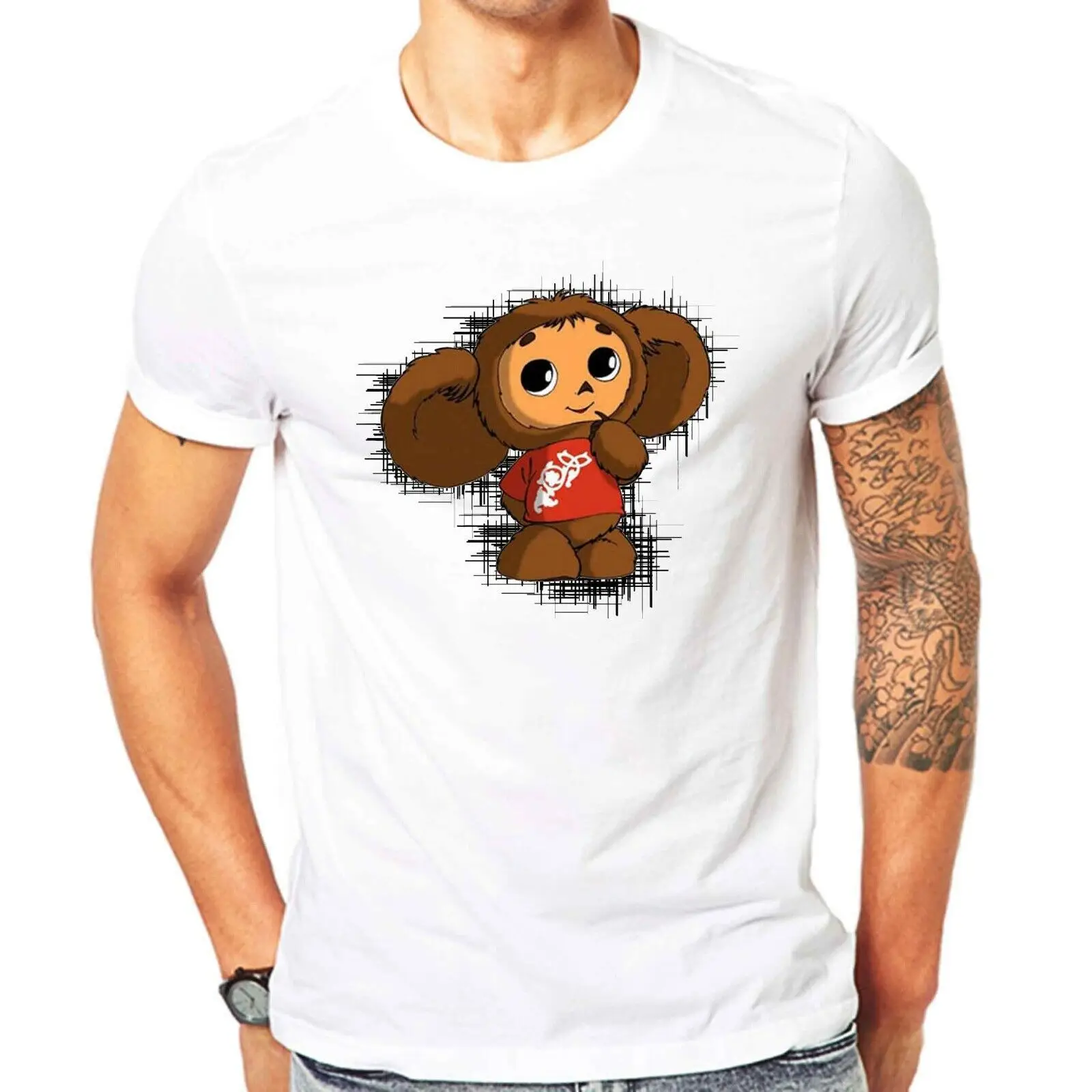 Cheburashka-Russian-Toy-T-Shirts-Chiburashka-Tee-Cartoon-Characters ...