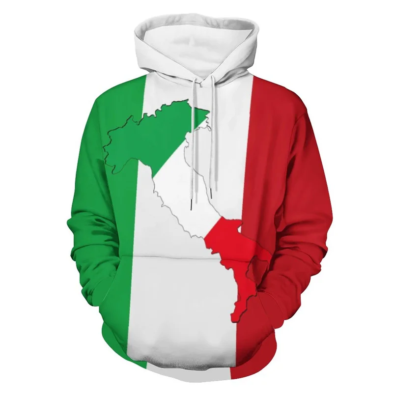 thumbnail image 1 of Sudadera con capucha con estampado 3D de la bandera de Italia para hombre, ropa deportiva de moda, novedad en sudaderas y sudaderas, jerseys deportivos italianos del ejército, 1 of 4