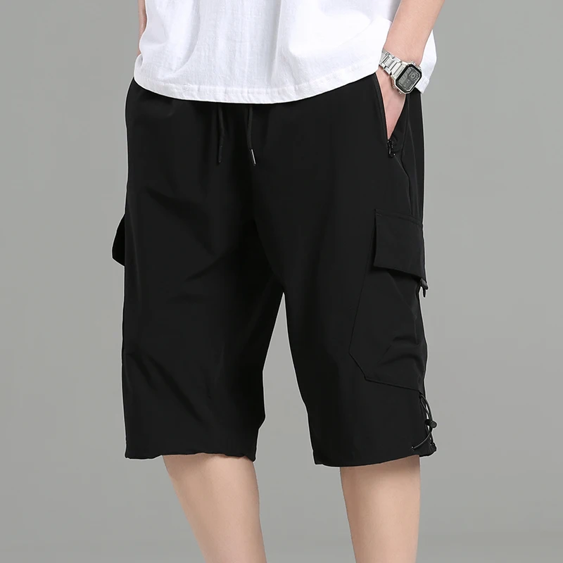 Summer New Korean Fashion Teenager Student Versatile Work Suit 5-Point Pants Men'S Quick Dry Ice Silk Sports Casual Shorts