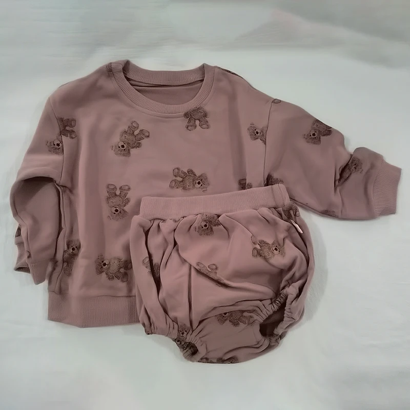 MILANCEL  New Baby Clothing Set Bear Hoodies and Bloomer Toddler Girls Suit Casual Boys Hoodie Set baby clothes penguin set