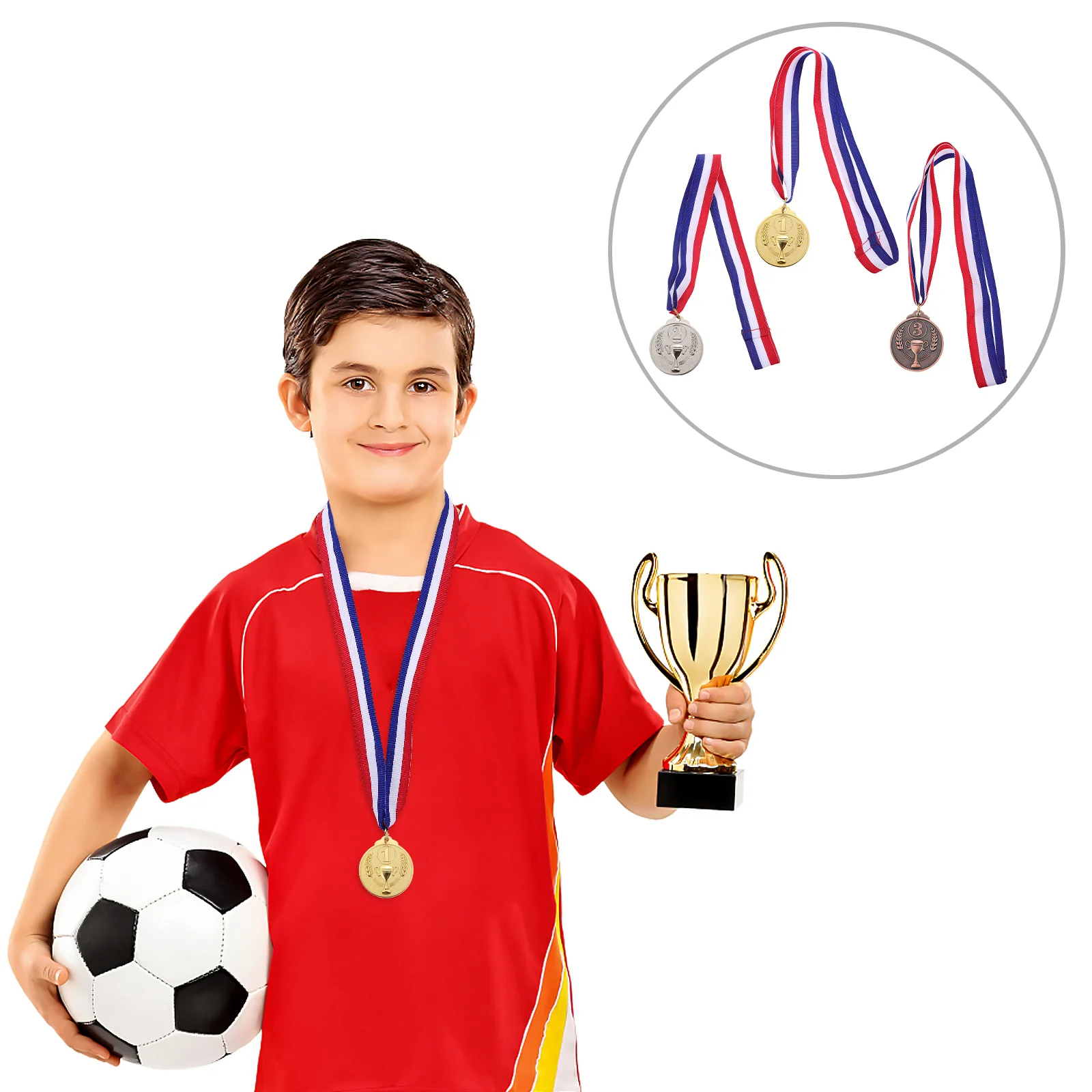 3 Pcs Metal Medals Sports Events Reward Competition Trophies Souvenirs Gold Silver Bronze Team Sports Commemorative Awards award medals