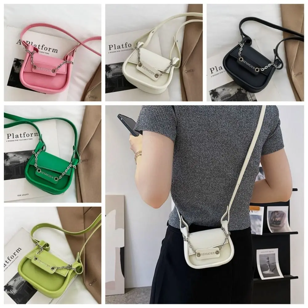 

Pu Leather Chain Crossbody Bag Casual Shoulder Bag Korean Style Handbag Coin Purse Outdoor