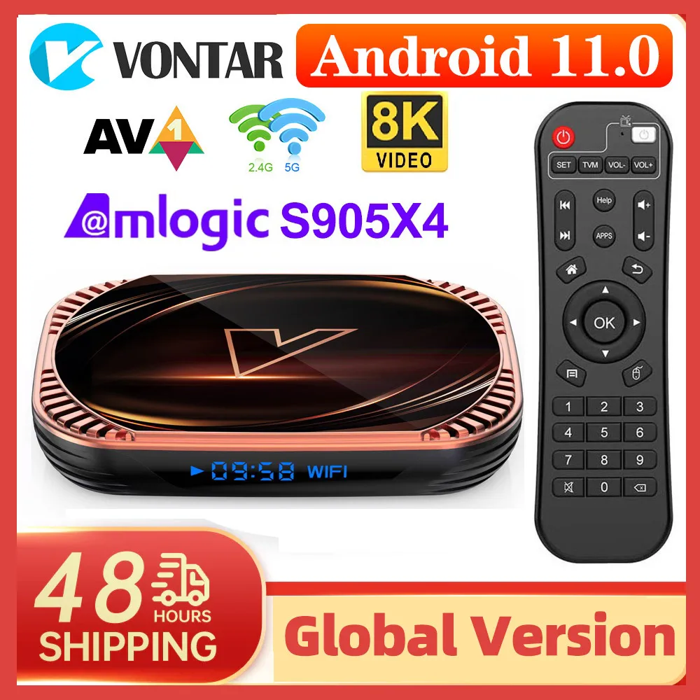 Amlogic S905X4 Android 11.0 TV Box 4GB 128GB 1000M Dual Wifi 4K 60fps AV1  Google Player  Media Player 32GB 64GB