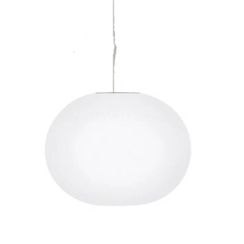 

Nordic White Glass Pendant Lights Modern Living Room Decoration Hanging Lighting Simple Milky Oval Restaurant LED Pendant Lamp