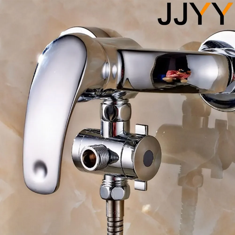 JJYY Multifunction 3 Way Shower Head Diverter Valve G1/2 Three Function Switch Adapter Connector 4