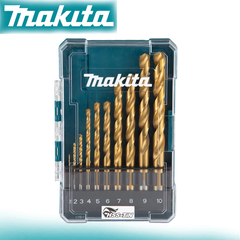 マキタ-ドリルビットセット,チタンメッキビット,木材,金属用,D