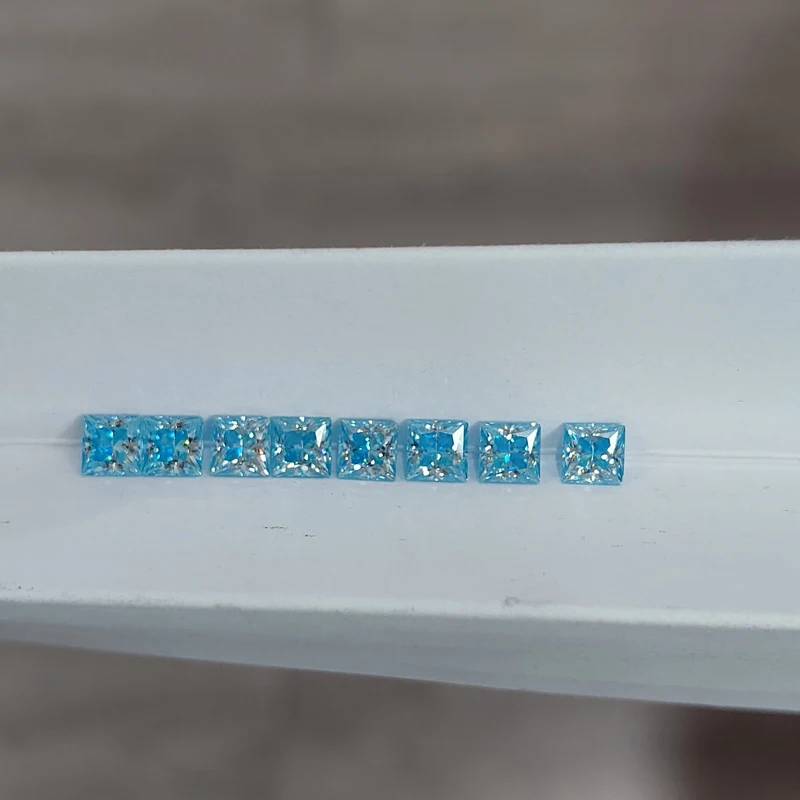 0.5-10ct 플랫 씨 블루 랩 성장 모이사나이트 스톤 하트 루즈 모이사나이트 다이아몬드 아스처/에메랄드/타원형 모이사나이트 루즈 스톤