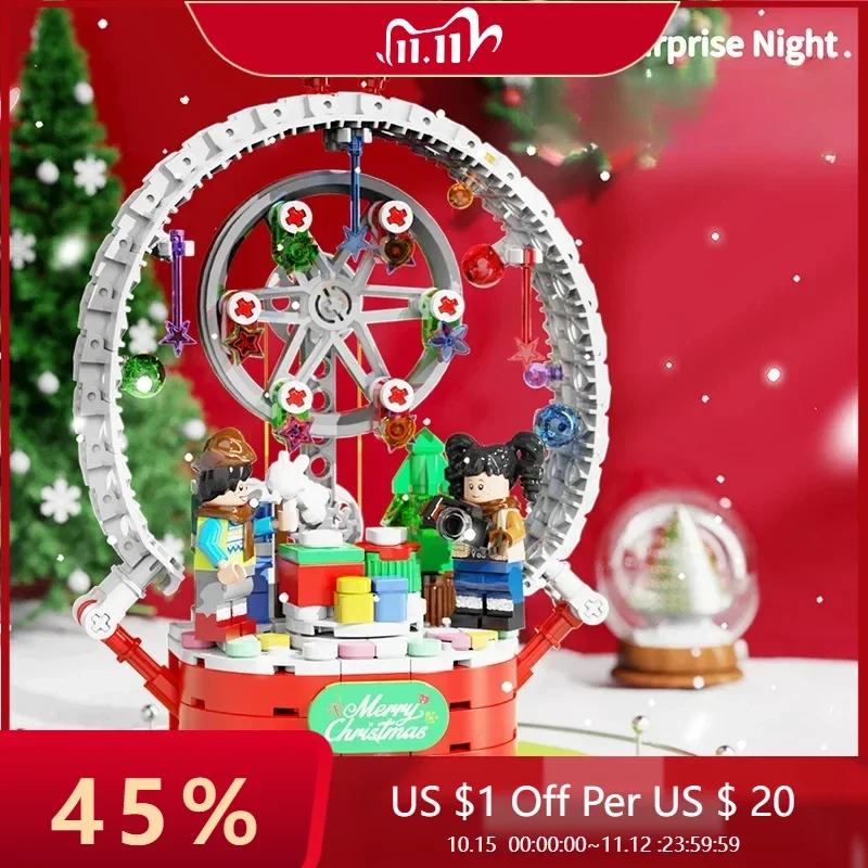 

Tide Play Put Together Christmas Spinning Ferris Wheel Blocks Christmas Gift Puzzle Decoration Girl Birthday Gift
