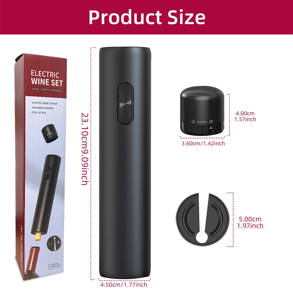 Automatic Electric Wine Bottle Opener - Sleek Corkscrew Kitchen Tool