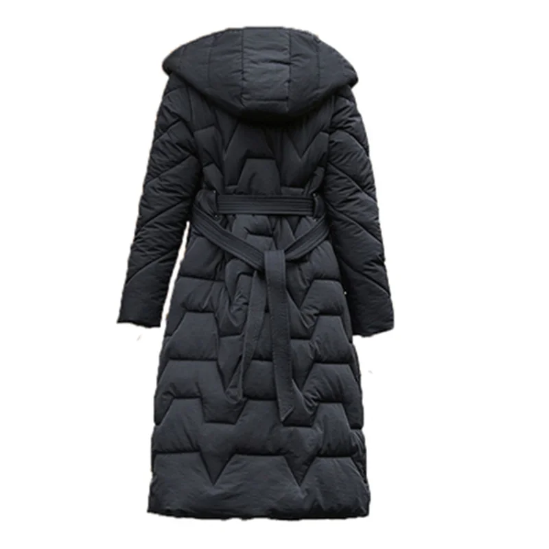 

Down Cotton Coat 2022 New Down Coat in the Long Cotton Dress Women's Winter Hooded Thick Cotton-padded Jacket Against The Season