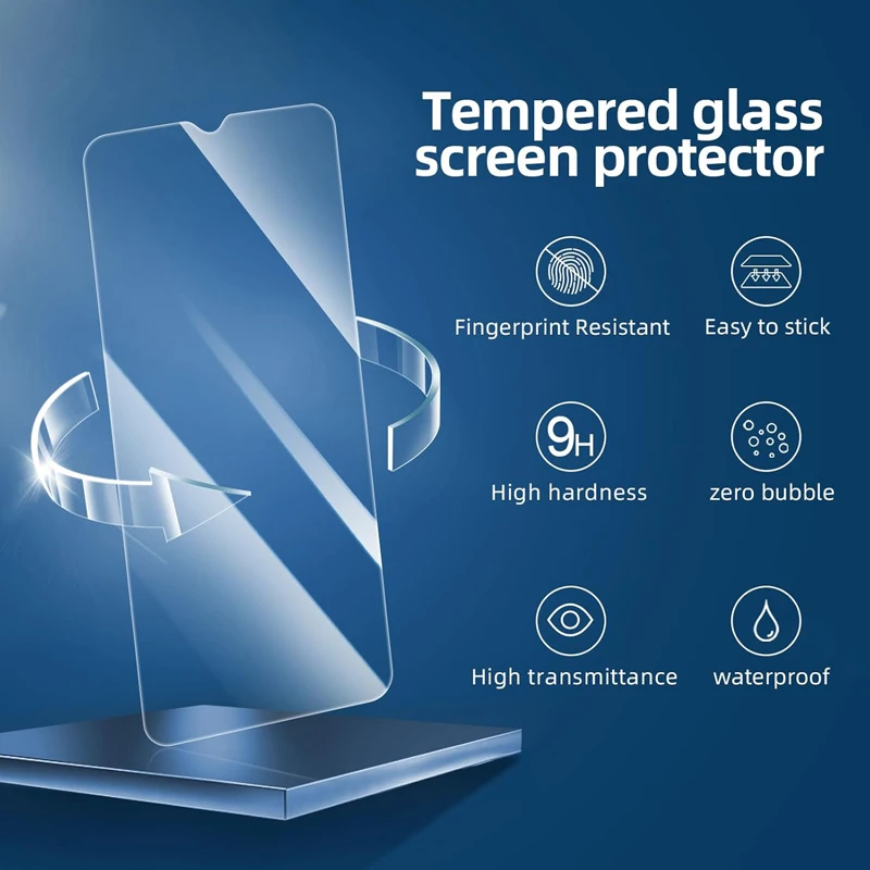 HD Crystal 9H Tempered Glass Screen Protector Film - Transparent and Protective Phone Glass