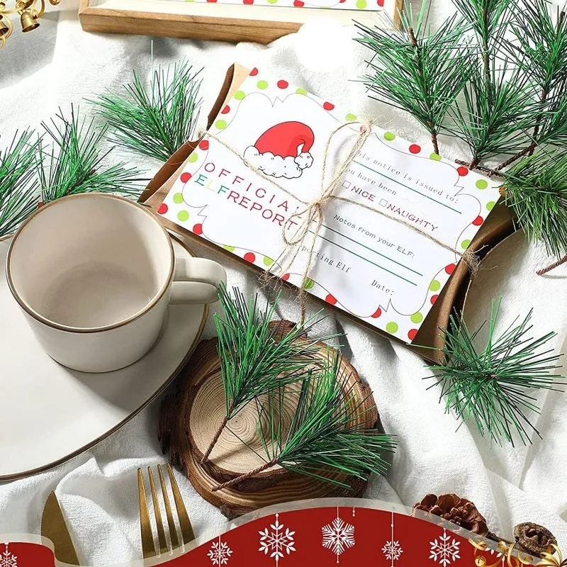 Artificial Green Pine Needle Picks for Festive Christmas and Holiday Decor (10-100pcs)