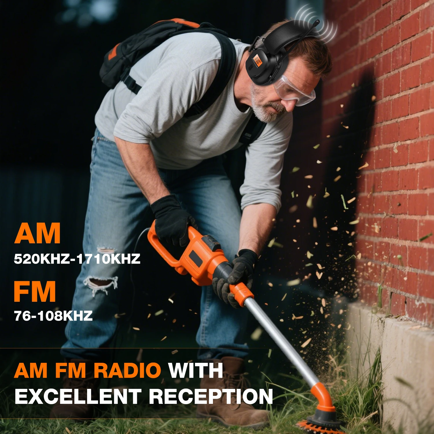 Cuffie radio Bluetooth 5.4 AM/FM con protezione auricolare da 30 dB, riproduzione 50 ore. USB-C ricaricabile. Ottimo per il lavoro e i regali. - immagine 2