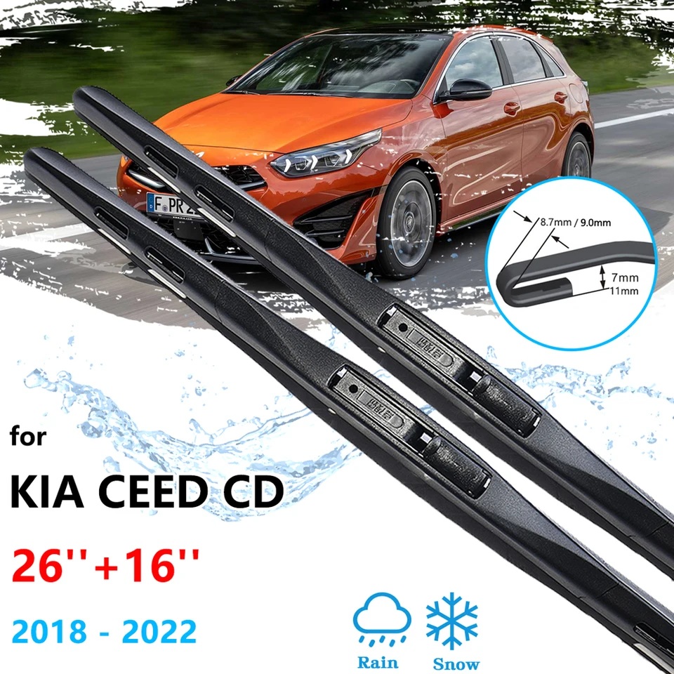 for KIA XCeed CD 2018 2019 2020 2021 2022 Frameless Durable Rubber Wiper  Snow Scraping Front Windshield Brushes Car Accessories - AliExpress