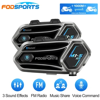 Fodsports M1S-AIR 오토바이 헬멧 인터콤, QCC 블루투스 칩, 음악 공유, 1000m, 2 라이딩 1000m, 신제품