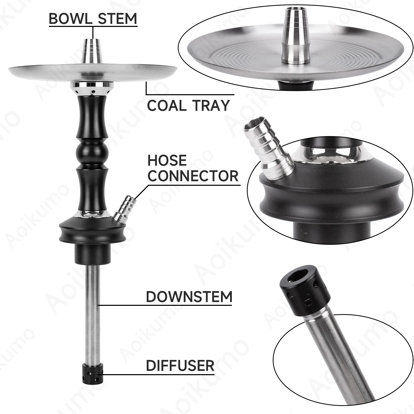 Hookah Set Hookah Kit Silicone Hose Mouthpiece Flask Base Shisha Narguile Chicha Cachimbas Hubbly Bubbly Set