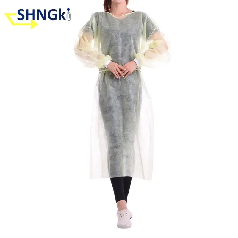 Disposable Isolation Cover Gown Surgical Clothes Uniform Protection Suit Blue/White Color disposable isolation gown