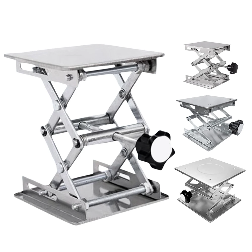Scissor Lift Jack Manual Laboratory Table Lift Adjustable Mini Scissor Lift Jack Stainless Steel Scissor Lifting Jack Platform Corrosion Resistant