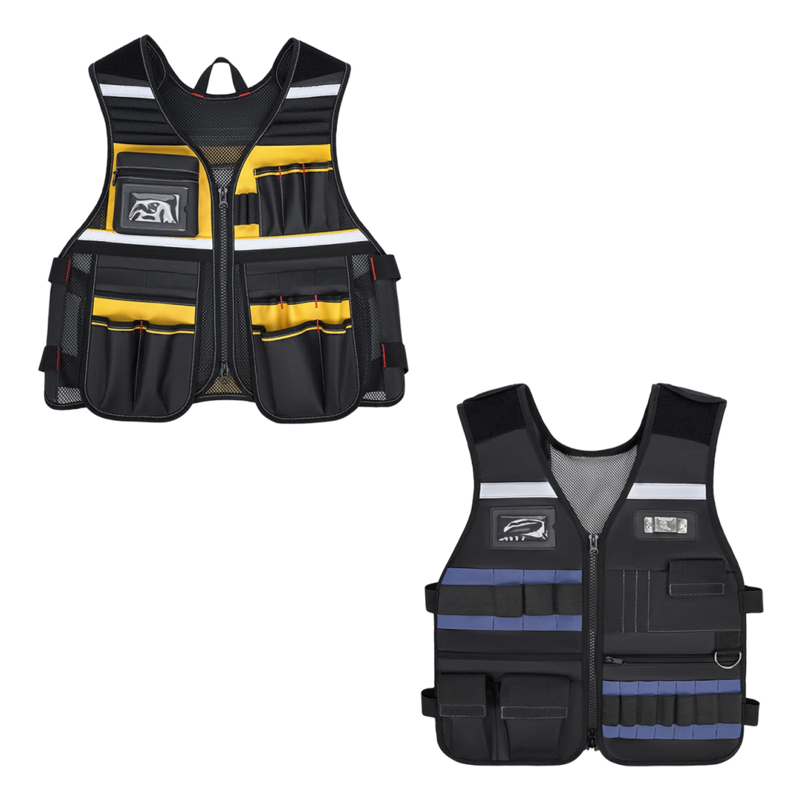 전기 기술자 도구 조끼 다중 포켓 반사 작업 조끼 전기 목수 건설용 반사 안전 조끼