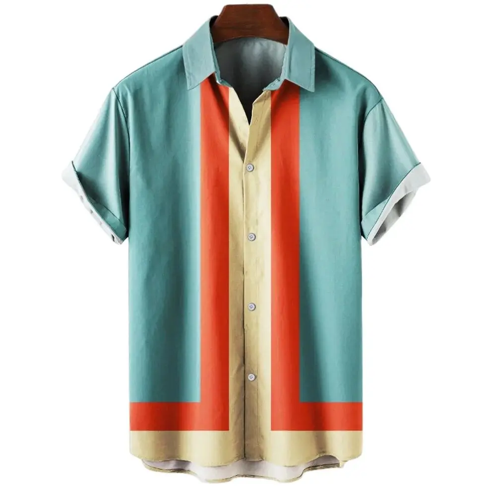 Herren Freizeit hemd Hawaii hemd Herren Sommer 3D-Druck lässig Kurzarmhemd für Herren Kleidung atmungsaktive Hemden