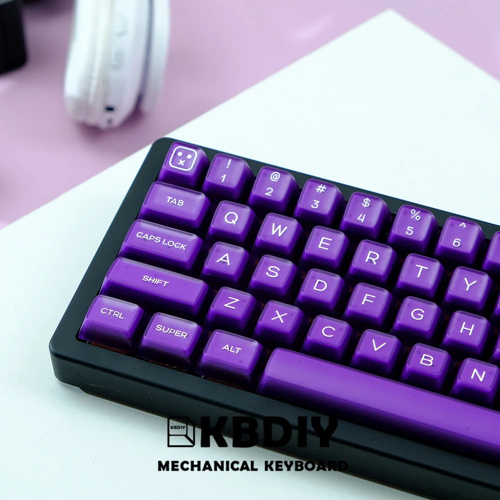 Kbdiy 142 keys/set Sturmabteilung Idom ABS Ibolyaszínű Áttetsző keycaps számára Gépi Kulcskarika keycap Szokás számára Anna -ért GMK67 64 61 K500