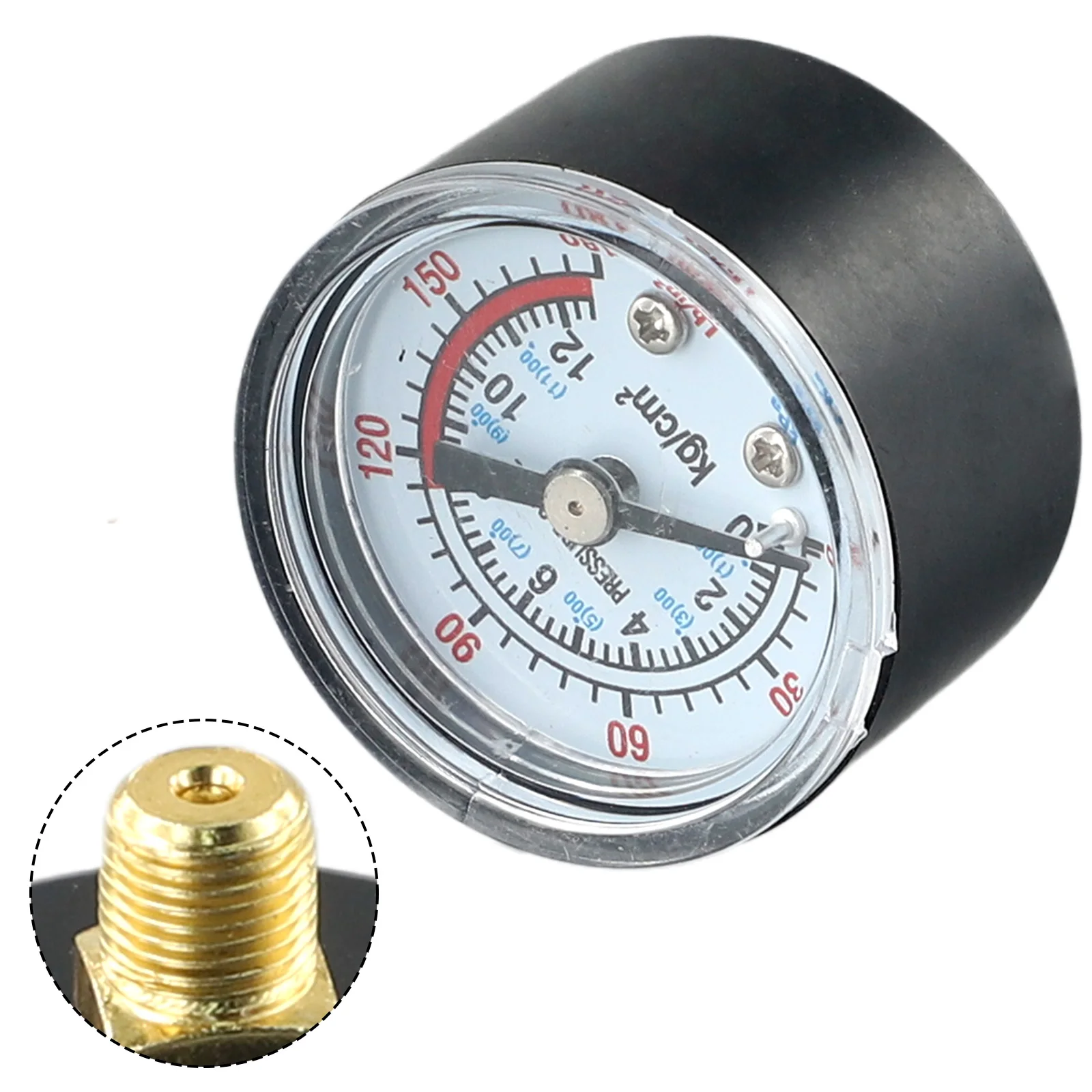 1PC Air Compressor Pneumatic Hydraulic Fluid Mental Shell Bar Air Pressure Gauge Double Scale 0-12Bar / 0-180PSI Dia 42mm 1pcs stainless steel digital display height gauge electronic scoring ruler 0 200 300 500 600 1000mm height vernier scale