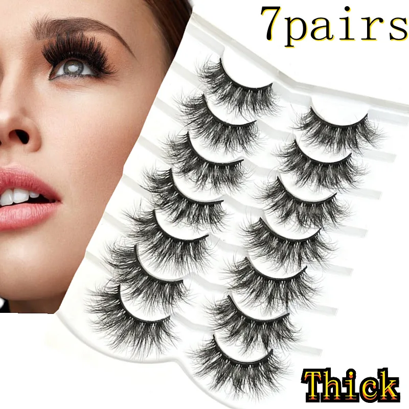 

7 пар толстых мягких ресниц, натуральные накладные ресницы, пушистые накладные ресницы, макияж, наращивание ресниц оптом