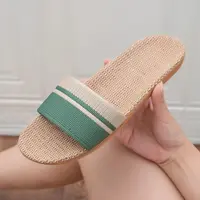 Summer Women Slippers Anti-Slip Home Slippers Lightweight Shoes Women Indoor Linen Slippers Soft Shoes 1