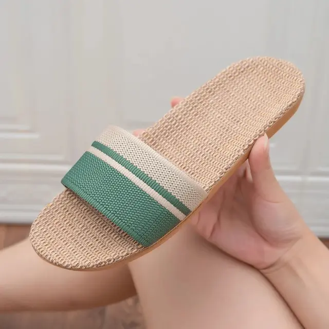 Summer Women Slippers Anti-Slip Home Slippers Lightweight Shoes Women Indoor Linen Slippers Soft Shoes 1