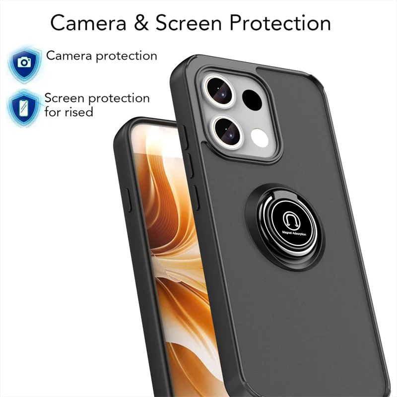 Armor Matte Shockproof Case with Magnetic Ring Stand Holder