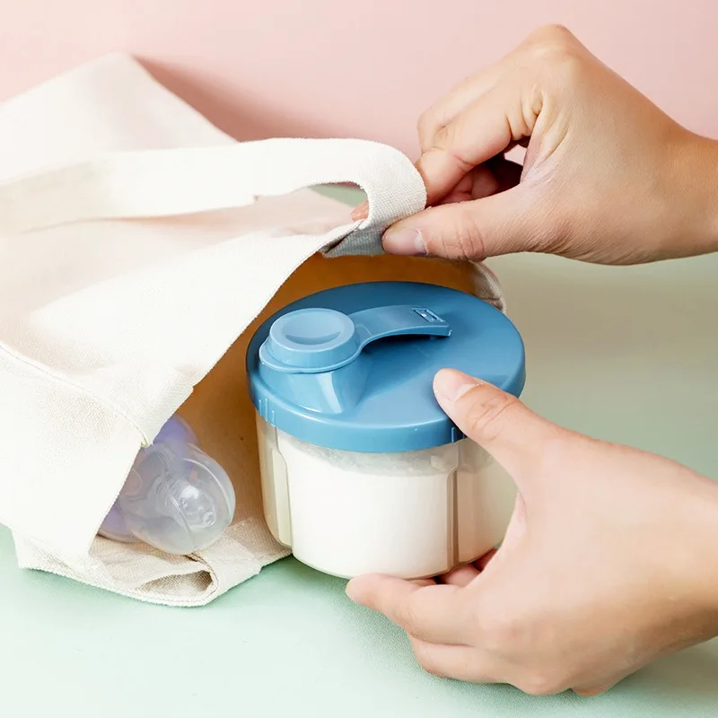 Portable Baby Milk Dispenser Box Rotary Multi-purpose 4grid Packing Box, Sugar Snack Storage Container Formula Box,easy To Clean