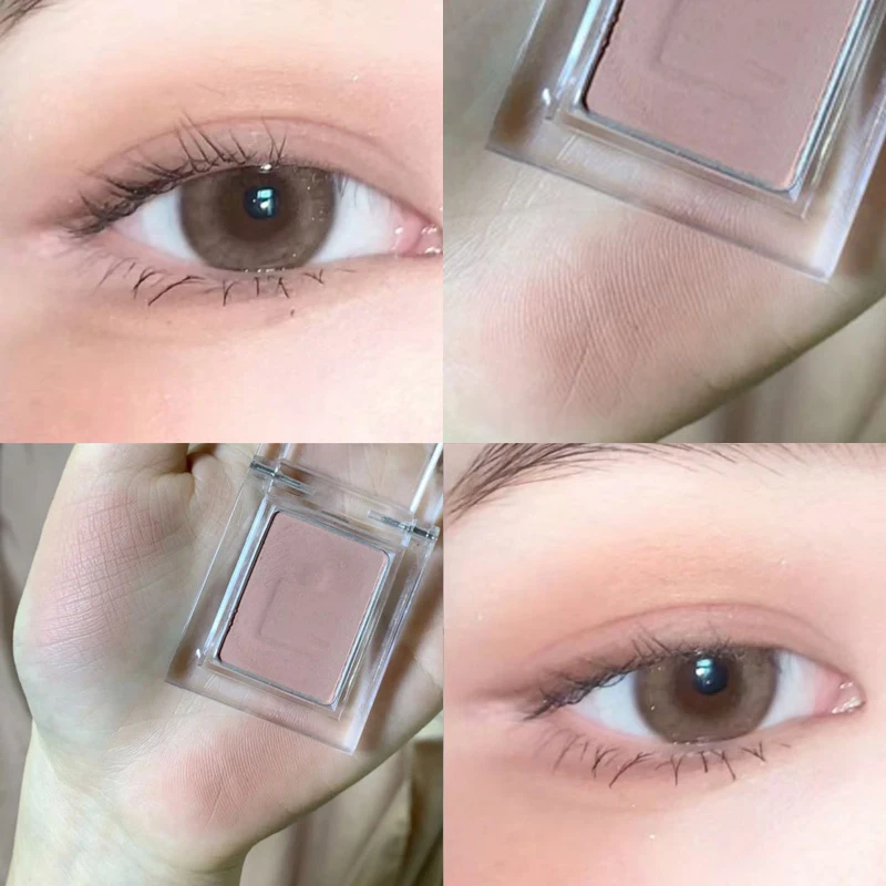 Mini Matte Eyeshadow Peach Pink Blush Nude Brown Face Contour Waterproof Longlasting Glitter Matte Eye Shadow Primer Base Makeup