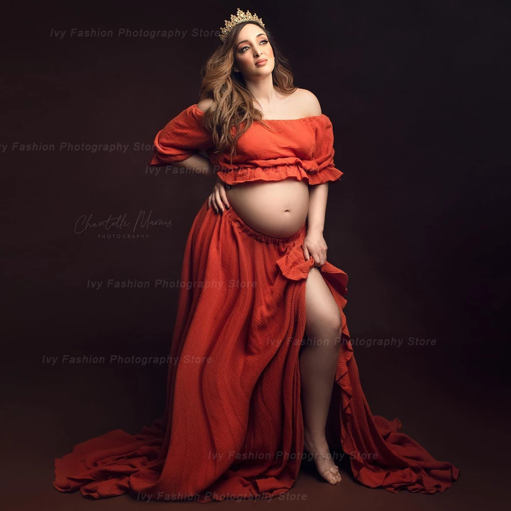 البوهيمي الحمل فستان الجانب سبليت الكشكشة حافة خمر...