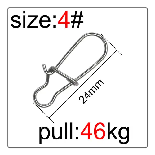 50Pcs Fishing Swivel Connector Hooks Line Clip Lock Carabiners Stainless Steel Fishing Fastener Snaps Tools - Image 12