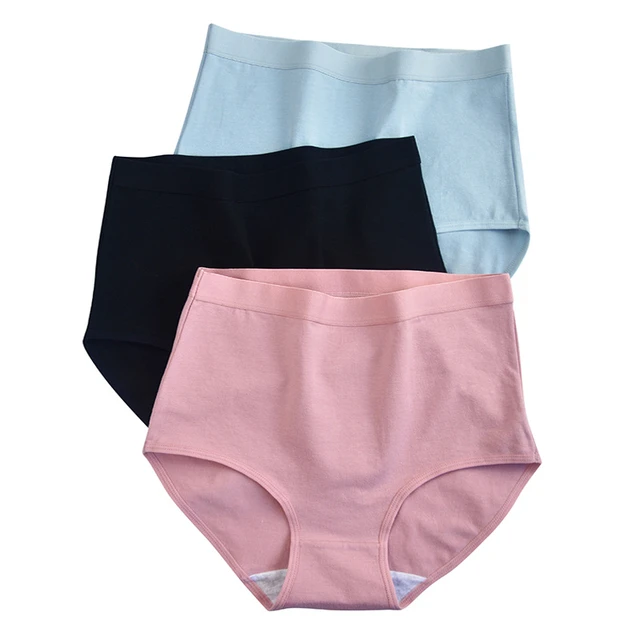 Pretty Comy 2 Pack Womens Underwear Cotton Briefs High Waist Tummy