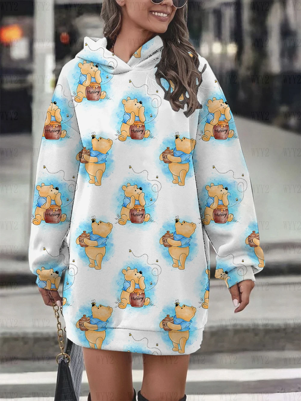 Disney Femme Robes Pull Robe Sweat À Capuche Stitch Sweatshirt Manche  Longue