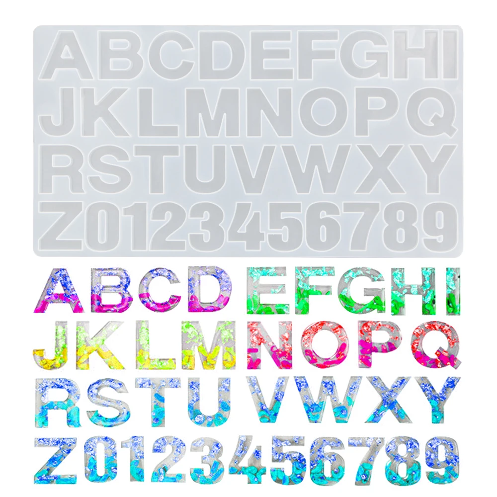 Letter A To Z Mold Alphabet & Number Silicone Molds Epoxy Resin Molds for DIY Jewelry Making Findings Supplies Accessories silicone mold