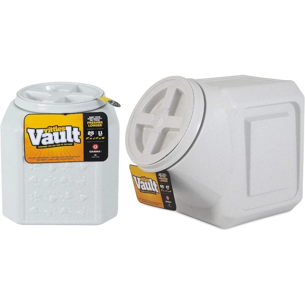 

Gamma2 Up to 85 Pounds Dry Pet Food Storage Vittles Vault Dog Food Storage Container BundleContainer Bundle 60pounds + 25pounds