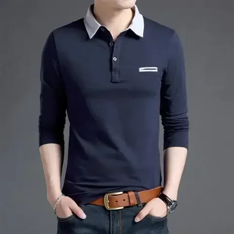 thumbnail image 1 of Ropa para hombre Jersey Top Talla grande Camiseta tipo polo para hombre Gran tamaño Blanco Botones a granel Harajuku Moda Xl Ajuste regular Algodón A, 1 of 5