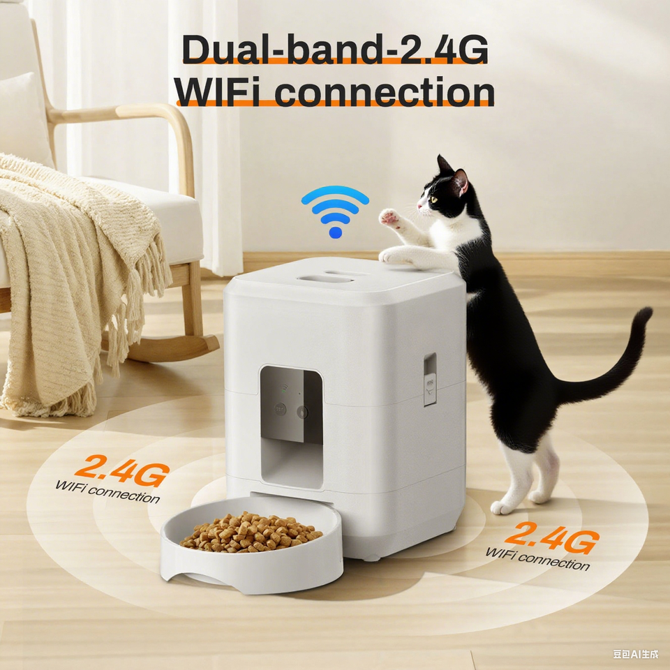 2025 New 2L Automatic WiFi Pet Feeder Smart Cat and Dog Food Dispenser Regular Quantitative Slow Feed Timer Remote Control