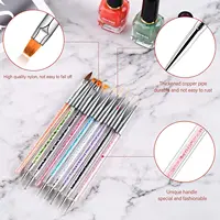 9PCS Nail Brushes for Nail Art with Nail Liner Brush and Nail Dotting Pens for Home Use and Professional Nail Salon 1