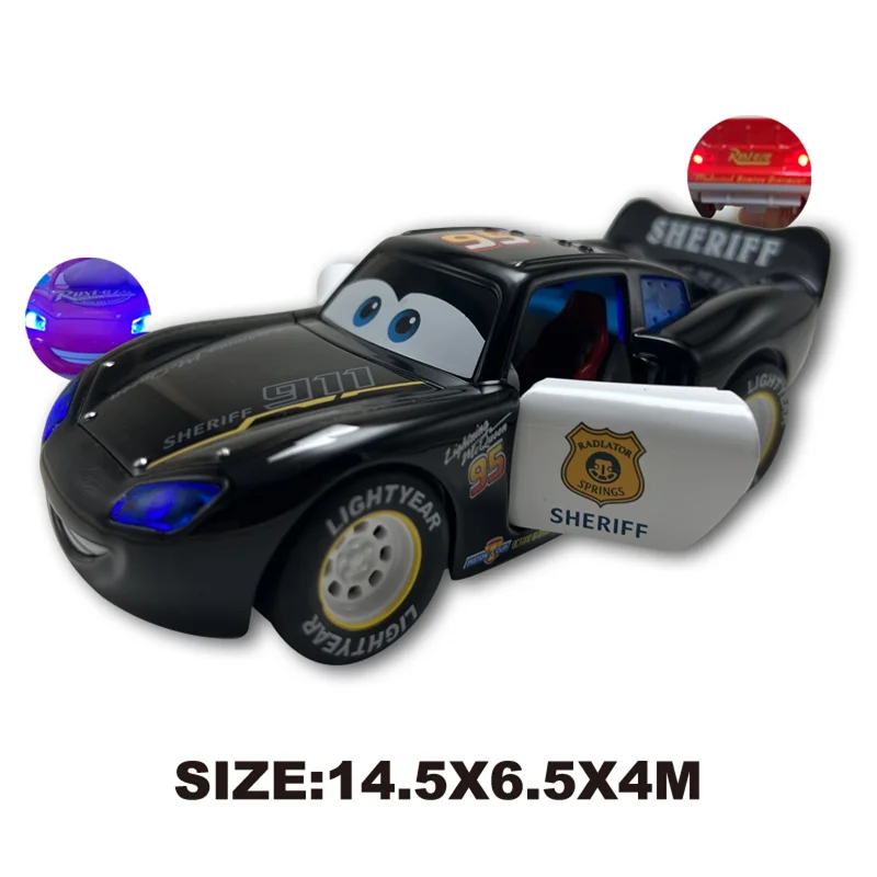 Disney Pixar Cars Lightning Mcqueen Sound and Light Edition Double door pull-back Car 1:32 Diecast Vehicles Alloy Car Toy Gifts 3