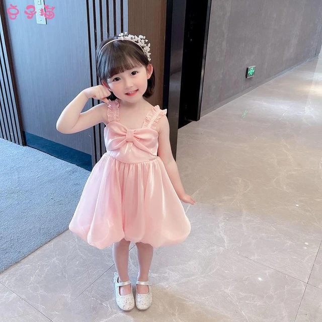 New Children Girls Party Dress Korean Fashion Kids Princess Cute